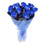 Букет из 15 синих роз «Звёздная ночь»